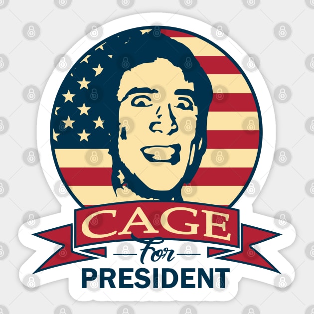 Cage For President Sticker by Nerd_art